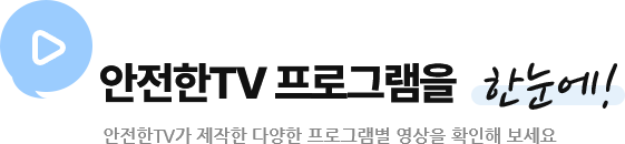 안전한TV 프로그램을 한눈에! / 안전한TV가 제작한 다양한 프로그램별 영상을 확인해 보세요